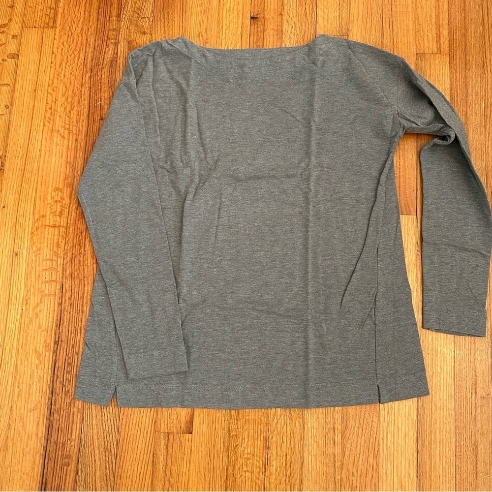 J. Jill womens Luxe Supima Boat Neck Tee Shirt Top XS Heathered Gray(j10) - Picture 2 of 13